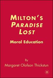 Cover of: Milton's Paradise Lost: Moral Education