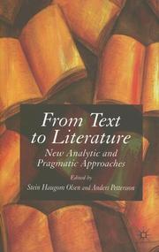 Cover of: From text to literature: new analytic and pragmatic approaches