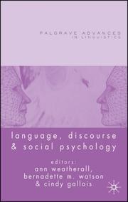 Cover of: Language, Discourse and Social Psychology (Palgrave Advances)