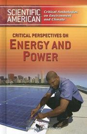 Cover of: Critical perspectives on energy and power