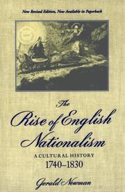 Cover of: The Rise of English Nationalism: A Cultural History, 1740-1830