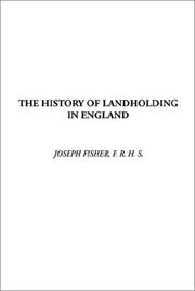 Cover of: The History of Landholding in England