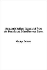 Cover of: Romantic Ballads Translated from the Danish and Miscellaneous Pieces