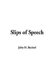 Cover of: Slips of Speech