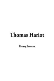 Cover of: Thomas Hariot