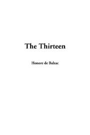 Cover of: The Thirteen by Honoré de Balzac