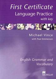 Cover of: First Certificate Language Practice by Michael Vince