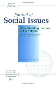 Cover of: Understanding the Harm of Hate Crimes (Journal of Social Issues, Vol 58 No. 2)