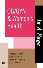 Cover of: In A Page OB/GYN & Women's Health (In a Page Series) by Phyllis Carr, Hope A Ricciotti, Karen Freund, Scott Kahan