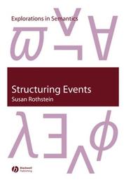 Cover of: Structuring events by Susan Deborah Rothstein