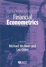 Cover of: Contributions to Financial Econometrics: Theoretical and Practical Issues (Surveys of Recent Research in Economics)