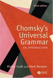 Cover of: Chomsky's Universal Grammar by Vivian Cook, Mark Newson
