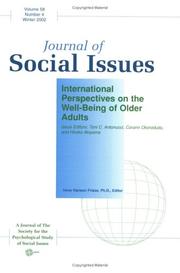 Cover of: International Perspectives on the Well-Being of Older Adults (Journal of Social Issues, Vol 58, No. 4 Winter 2002)