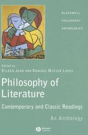 Cover of: Philosophy of literature: contemporary and classic readings : an anthology