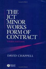 Cover of: The JCT Minor Works Form of Contract by David Chappell