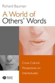 Cover of: A World of Others' Words: Cross-Cultural Perspectives on Intertextuality