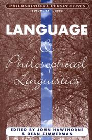 Cover of: Language and Philosophical Linguistics (Philosophical Perspectives)