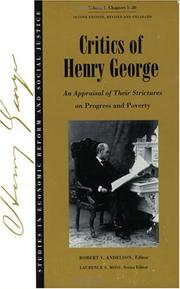 Cover of: Critics of Henry George - Volume 1 (Studies in Economic Reform and Social Justice)