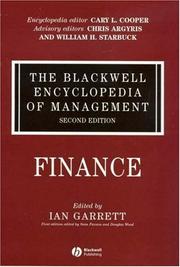 Cover of: Finance (The Blackwell Encyclopedia of Management)