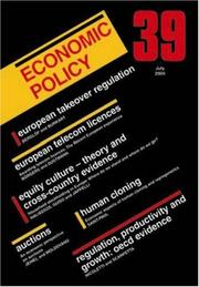 Cover of: Economic Policy by Georges De Menil, Richard Portes, Richard Baldwin, Giuseppe Bertola