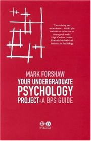 Cover of: Your Undergraduate     Psychology Project by Mark Forshaw