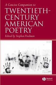 Cover of: A concise companion to twentieth-century American poetry by edited by Stephen Fredman.