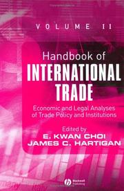 Cover of: Handbook of International Trade: Economic and Legal Analyses of Trade Policy and Institutions (Blackwell Handbooks in Economics)