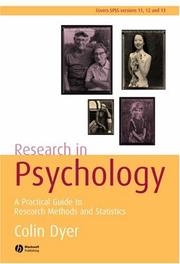 Cover of: Research in Psychology: A Practical Guide to Research Methods and Statistics
