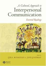 Cover of: A Cultural Approach to Interpersonal Communication: Essential Readings