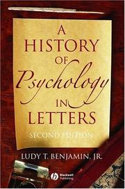 Cover of: A history of psychology in letters by Ludy T. Benjamin