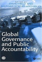 Cover of: Global Governance and Public Accountability by Michael Zuran, Mathias Koenig-Archibugi
