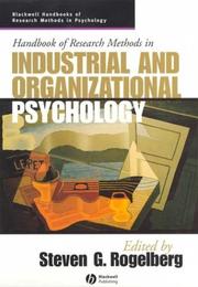 Cover of: Handbook of Research Methods in Industrial and Organizational Psychology