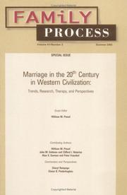 Cover of: Marriage in the Twentieth Century in Western Civilization: Trends, Research, Therapy and Perspectives