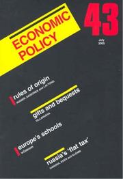 Cover of: Economic Policy by Richard Portes, Hans-Werner Sinn, Richard Baldwin, Giuseppe Bertola, Paul Seabright