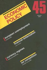 Cover of: Economic Policy 45 (Economica Policy) by Richard Portes, Hans-Werner Sinn, Richard Baldwin, Giuseppe Bertola, Paul Seabright