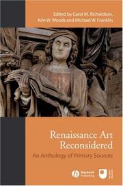 Cover of: Renaissance Art Reconsidered an Anthology of Primary Sources by Kim W. Woods