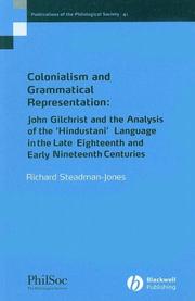 Cover of: Colonialism and Grammatical Representation by Richard Steadman-Jones