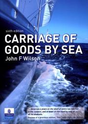 Cover of: Carriage of Goods by Sea by John Furness Wilson