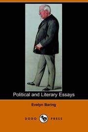 Cover of: Political and Literary Essays (Dodo Press) | Evelyn Baring