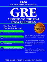 Cover of: GRE CAT Answers to Real Essay Questions (Arco GRE Answers to the Real Essay Questions) by Arco