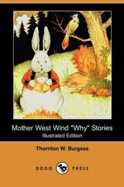 Mother West Wind 'why' Stories by Thornton W. Burgess, Harrison Cady