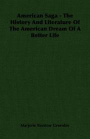 Cover of: American Saga - The History And Literature Of The American Dream Of A Better Life