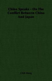 Cover of: China Speaks - On The Conflict Between China And Japan