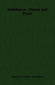 Cover of: Swinburne - Poems and Prose