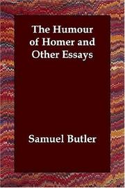 Cover of: The Humour of Homer and Other Essays