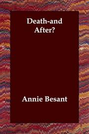 Cover of: Death-and After? by Annie Wood Besant