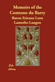 Cover of: Memoirs of the Comtesse du Barry