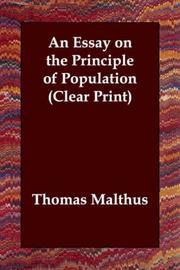 Cover of: An essay on the principle of population
