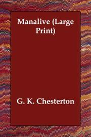 Cover of: Manalive (Large Print) by Gilbert Keith Chesterton