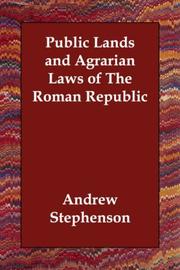 Cover of: Public lands and agrarian laws of the Roman republic